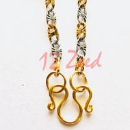 Necklace 2 Kings Japanese Flower Pattern Size 3 Mm Laser Gold Work 1 Genuine stainless steel Jewelry