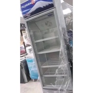 Brand New Fujidenzo 10 cu. ft. Showcase Chiller with Freezer Top, Key Lock