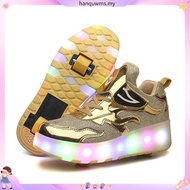 New【original】Ship Now  Kids heelys LED illuminated dual wheel high heels sneakers for children's rol