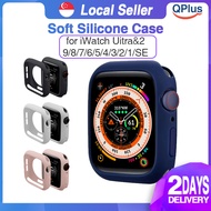 [SG] QPlus Soft Silicone Case for iWatch Uitra&2 Series 9/8/7/6/5/4/3/2/1/SE Protective Cover Light 