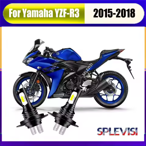 9-16v LED H7 Xenon White Headlight Bulbs - CSP chips and 360° surround design For Yamaha YZF-R3 2015