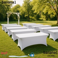 BANA Rectangular Table Cloth, 4/6FT Elastic High Stretch Tablecloth, Black Washable Universal Bed Co