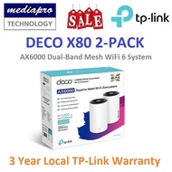 TP-LINK DECO X80 2-Pack AX6000 Dual-Band Mesh WiFi 6 System ( Pack of 2 ) - 3 Year Local TP-Link Warranty