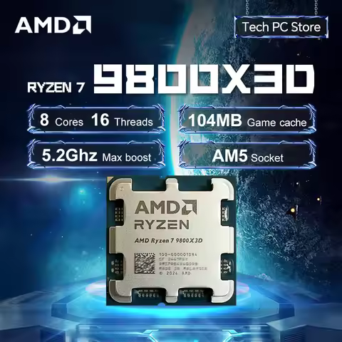 NEW AMD R7 9800X3D L3=96M 4.7GHz 8-Core 16-Thread Processor 120W Ryzen 7 9800X3D 4NM DDR5 Socket AM5
