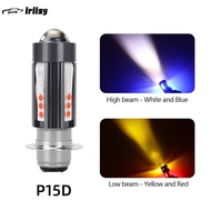 iriisy Motorcycle Headlight LED H4 H6 BA20D P15D H4 Four Colors Headlight Projector Lens Bulb Motor