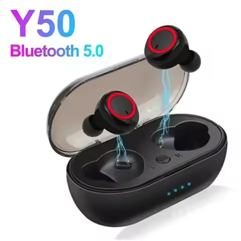 Y50 TWS Bluetooth Earphone 5.0 Wireless Headset Waterproof Deep Bass Earbuds HiFi True Wireless Ster