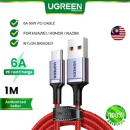 UGREEN USB A 2.0 to USB Type C Cable 66W Power Delivery 6A Fast Charging Nylon Braided Huawei Mate P