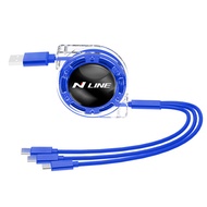 Hyundai | 3 In 1 Retractable Data Cable USB Type-C Car Charger Head Auto Accessories For Hyundai NLI
