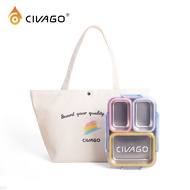 CIVAGO 304 Stainless Steel Insulated Lunch Box Large Capacity Microwaveable for Student&Office