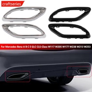 CRAFTSERIES Car Exhaust Tip Cover Trims Replacement Muffler Pipe Cover for Mercedes‑Benz A B C E GLC