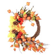 P.K.YO-Fall Decor Fall Wreath for Front Door Pumpkins Berries Wreath Decorations for Autumn Thanksgi