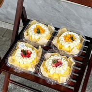 50PCS -COD Cake Box Disposable Ice cream Fruit Pastry Long Strip Transparent Box Rora Plastic And Pa