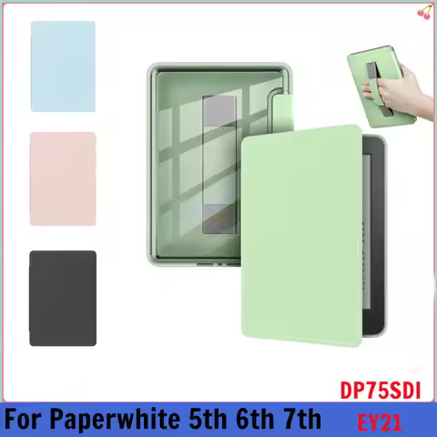 For Kindle Paperwhite 7th 6th 5th Generation Case 6 Inch PU Leather Clear Case HandStrap DP75SDI EY2