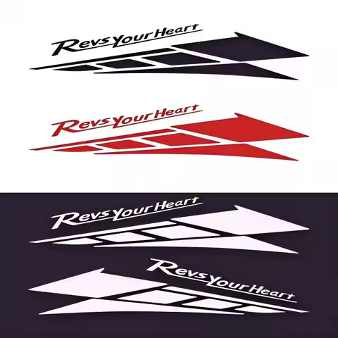 A Pair Revs Your Heart PVC Body Sticker Motorcycle Modification Graffiti Electric Scooter Waterproof