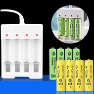 APPORTUNIAPY AA / AAA Battery Charger Universal Rechargeable 4 Slot USB Battery Charger