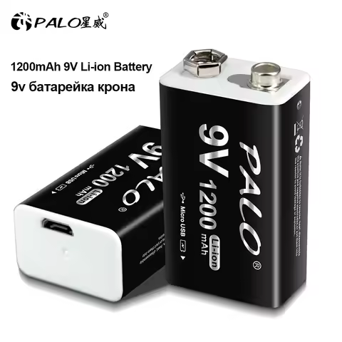 PLAO 1200mAh 9V Li-ion Rechargeable Battery Micro USB Batteries 6F22 9V Lithium 9v батарейка крона 9