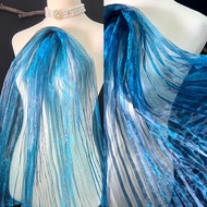 Mermaid pleated fabric Graded reflective organza Designer fabric