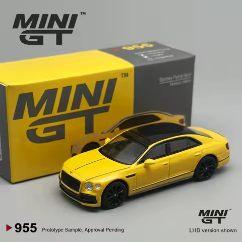 MINIGT 1:64 Bentley Flying Spur Monaco Yellow MGT alloy car Model 955