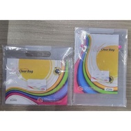 A4 BUTTON PLASTIC CLEAR BEG (HANDLE)