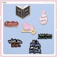 Butterfly Key Magic Book Pin Brooches Creative Text Metal Badge Potion Quotes Pin Jewelry Accessorie