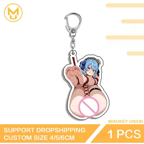 Exquisite Hoshimachi Suisei NSFW Girl Premium Sunscreen Double Sided Keyring Lightweight Anime Jewel
