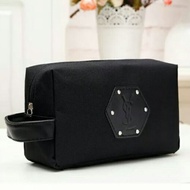 YSL Mens Black Toiletry Case Bag Black