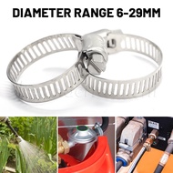 6-29mm Worm Gear Hose Lock for Water Pipe Plumbing/ Adjustable Stainless Steel Screw Band Hose Clamps / Worm Gear Clip Hose Clamp/ Car Fuel Hose Clamps Pipe Clamp