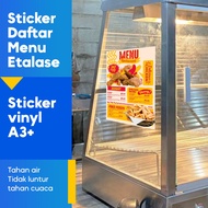 Print A3 Vinyl Sticker Menu List, Print Restaurant Menu Waterproof Vinyl Sticker, Print A3 Sticker W
