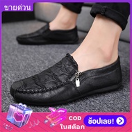 【Higher Quality】White แบนผ้าใบรองเท้าผู้ชาย 2020 ใหม่อังกฤษแฟชั่นสบายๆรองเท้าผู้ชายขี้เกียจรองเท้า L