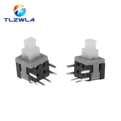 10PCS 5.8x5.8mm x Height 10.1 mm Push Button Switch On/Off Through Hole PCB DPDT Lock Right Angle Ke