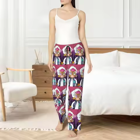 Custom Kanye West Pajama Pants Sleepwear Women's Elastic Waistband Cool Rapper Sleep Lounge Bottoms 