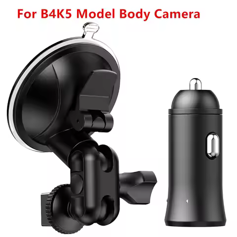 BOBLOV Car Suction Cup for B4K5 Body Camera Car Mount and a Car Charger ONLY for B4K5 Body Camera