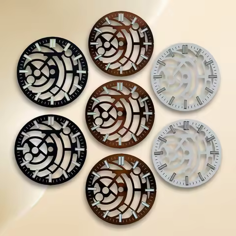 31.8mm S Logo Hollow-Out NH38/NH70 AP Mod Dial For NH38/NH70 Movement Green Luminous High Quality Wa