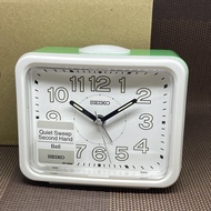 Seiko Clock QHK061W Quiet Sweep Silent Movement Bell Alarm Light Alarm Clock QHK061