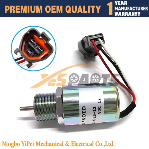 12V SA-3725-12 30A87-00040 Fuel Shutoff Solenoid for Mitsubishi S3L2 S4L2 L2E L3E ENGINE