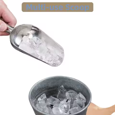 Stainless-Steel Ice Cube Scoop Bar Buffet Party Kitchen Spice Candy Flour Nut Scoop Spoon Dry Goods 