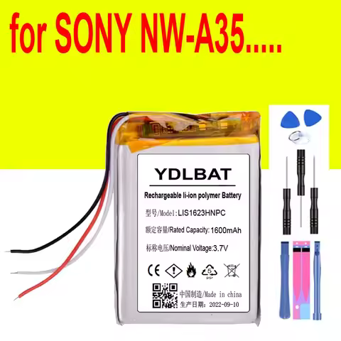 LIS1623HNPC 3.7V 1600mAh Battery For Sony Walkman NW-A35 NW-A45 NW-A46 NW-A47 NW-A55 NW-A56 NW-A57 N