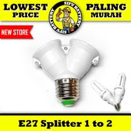 E27 to E27 Light Bulb Base Splitter 1 to 2 Adaptor E27 Male E27 Female LED Fluorescent Base Extensio