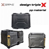 OFF-X Lightweight Triple X Topbpx Jet Black Motorcycle Storage Top Box With Inner Pad 55L 65L PP Mot