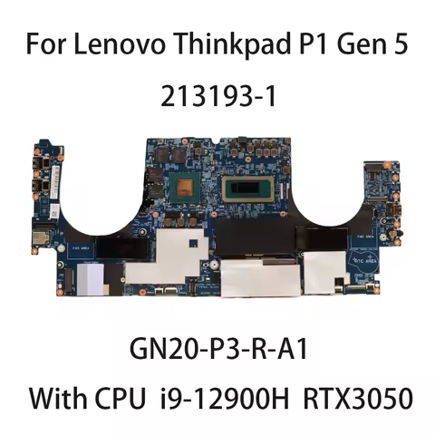 Laptop Motherboard For Lenovo Thinkpad P1 Gen 5 213193-1 With CPU i9-12900H RTX A2000 GN20-P3-R-A1 M