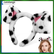 Cute Headband with Dog Ears Plush Dalmation Animal Hairband Cartoon Dalmatian Women  caislongs