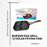 BURGER EGG GRILL (2 HOLES FRYING PAN) || BBQ PAN GRILL