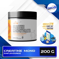 Agym Nutrition Creatine Monohydrate 200gram (Unflavoured) - Sizing + Energy (Halal)
