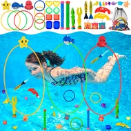 Anytin Pool Rings Diving Toys - 38pcs Swimming Thru Pool Diving Game Toys,Pool Toys or Kids Ages 4-8