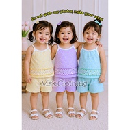 3PAIRS LIGHT colors Spaghetti-terno-Shorts for Girl Kids 0-3yr Old