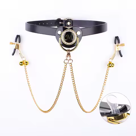 Silicone Pacifier Bdsm Mouth Gag With Nipple Clamp Clip Bondage SexToy For Women Deepthroat Oral Plu