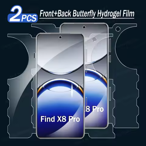 2PCS Full Cover Screen Protector For OPPO Find X8 Pro X7 Ultra X6 X5 X3 Pro Butterfly Hydrogel Film 