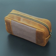 复古 牛皮 大容量  收纳包袋 学生工具包 洗簌用品包 化妆工具包