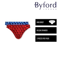 Byford Seluar Dalam Lelaki | (2 Pcs) Byford Mens Microfiber Spandex Mini Briefs Underwear Assorted C