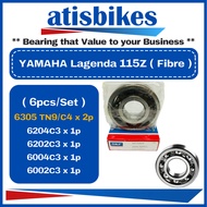 SKF ( FIBRE ) YAMAHA LAGENDA 115Z ( 6pcs/Set-C3 ) Motorcycle Engine Set Bearings 6002C3 6004C3 6202C